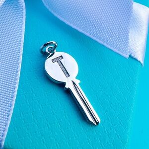 Tiffany & Co Diamond Mini Key Letter T in White Gold
